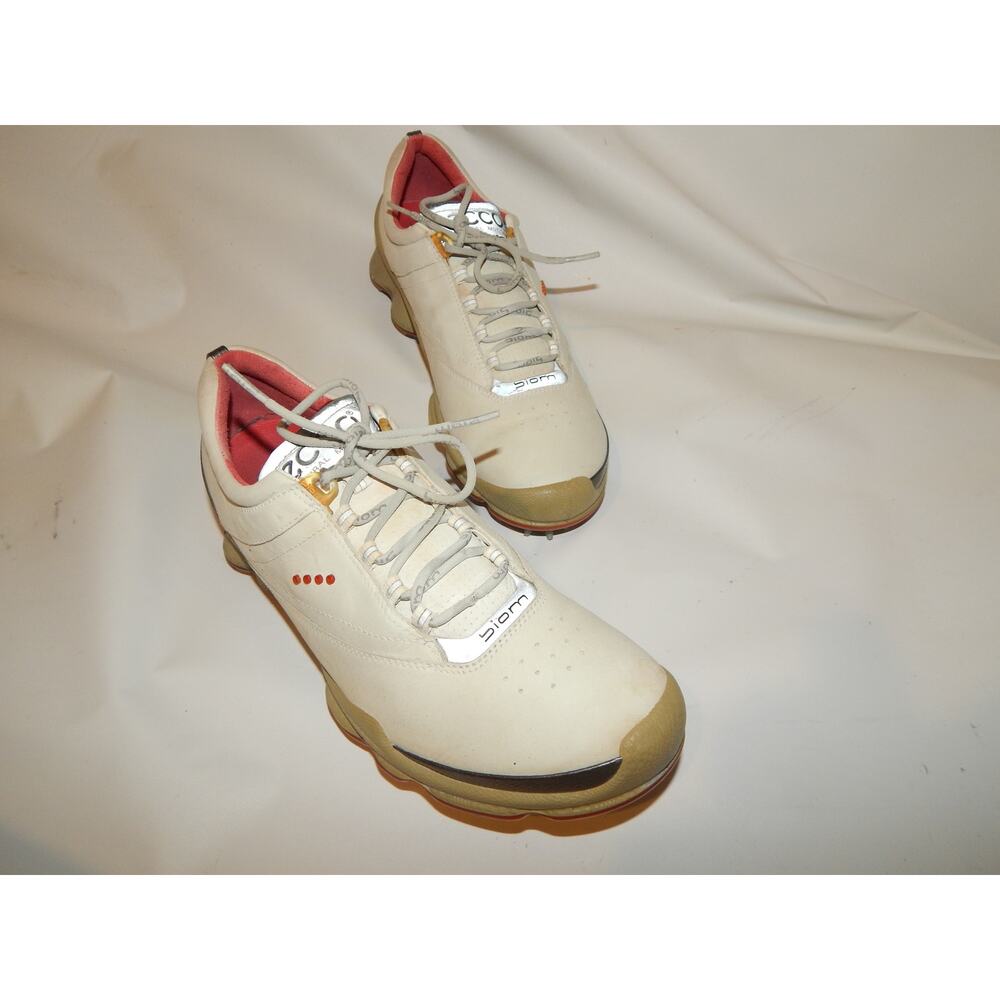 Ecco Cream Women Biom Yak Natural Motion Leather Golf Shoes Size 9 - 9.5 EU 40 - Picture 8 of 11
